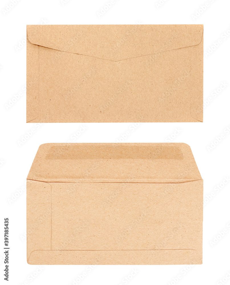 Brown envelope isolated on white with clipping path included. Brown envelope isolated on white with clipping path included.
