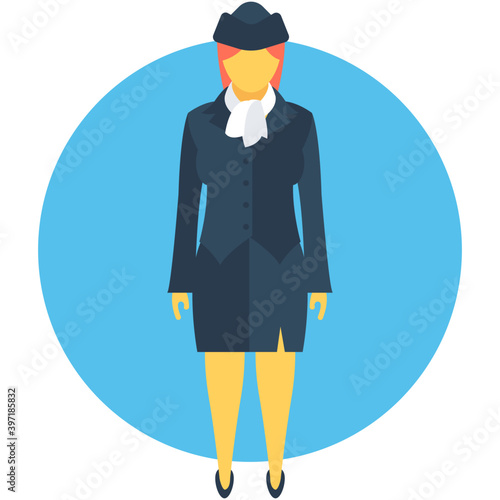 
Air Hostess Vector Icon
