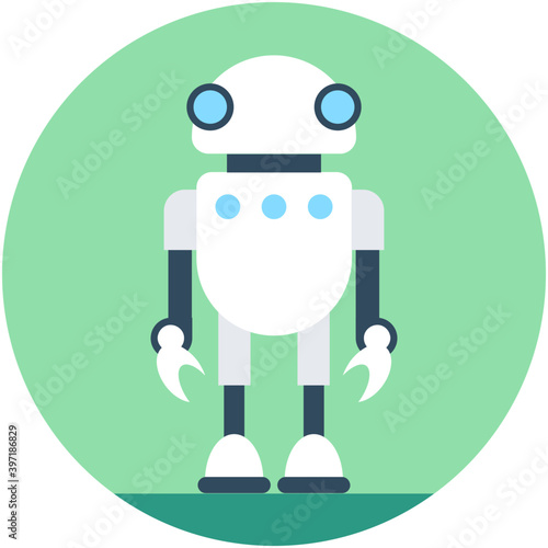  Robotics Flat Vector Icon 