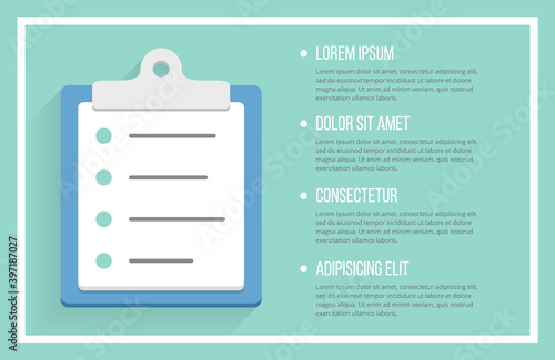 Infographic Template with Clipboard