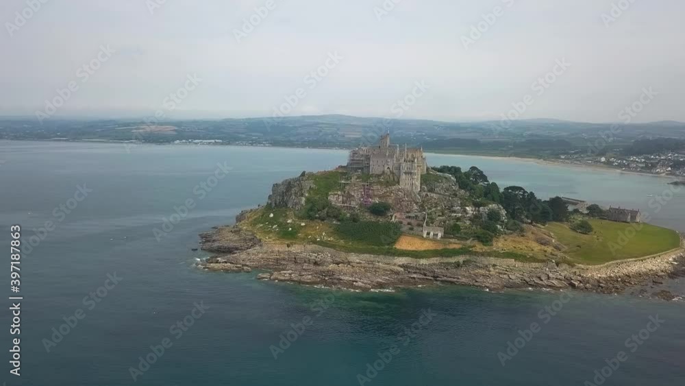 Saint Michael's Mount in Cornwall, UK, aerial view Saint Michael's Mount in Cornwall, UK, aerial view