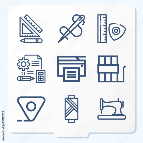 Simple set of 9 icons related to philosophical doctrine