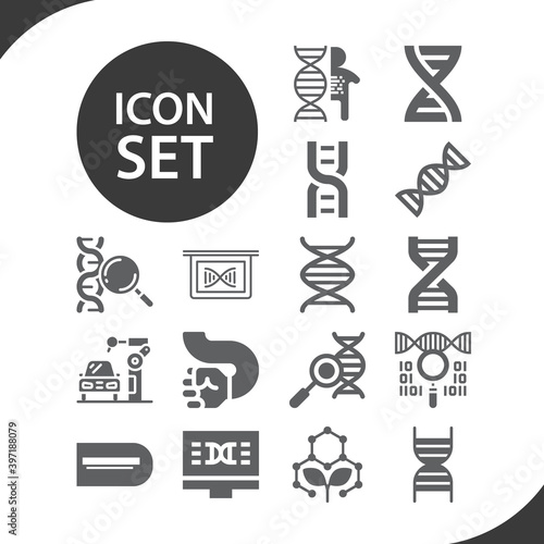 Simple set of chromosome related filled icons.