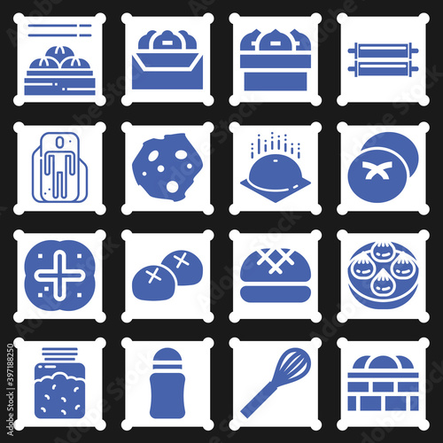 16 pack of and roll  filled web icons set