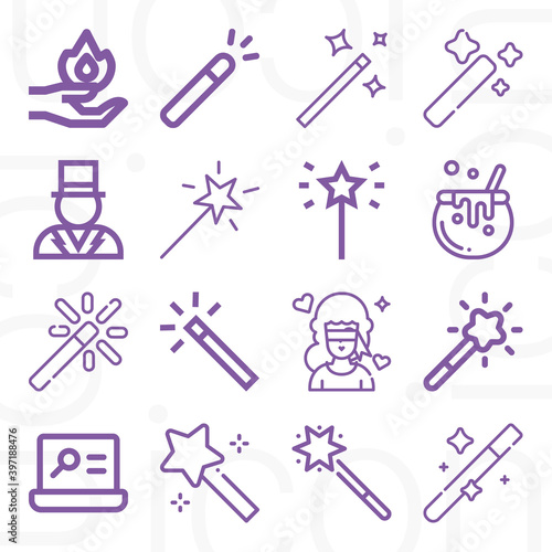 16 pack of deception  lineal web icons set