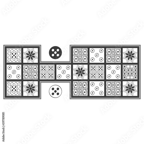 vector image with Royal Game of Ur board game for your project