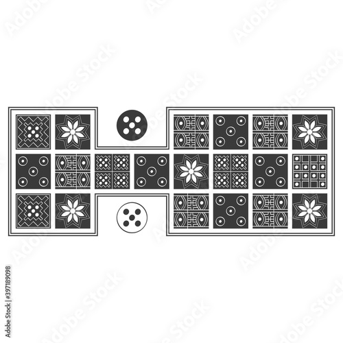 vector image with Royal Game of Ur board game for your project