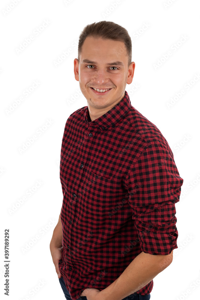 Young businessman on isolated