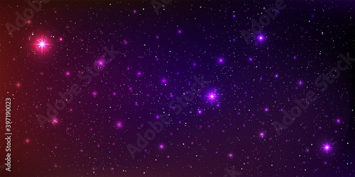 Beautiful galaxy background with nebula cosmos stardust and bright shining stars in universe, Vector illustration.