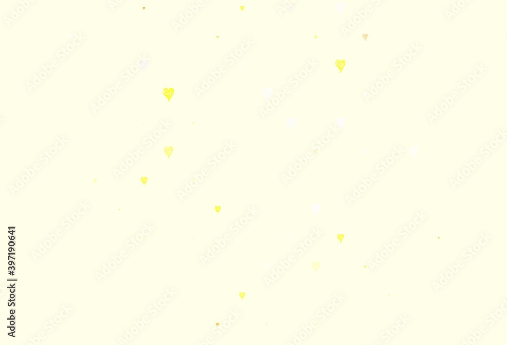 Light Red, Yellow vector background with hearts. Light Red, Yellow vector background with hearts.
