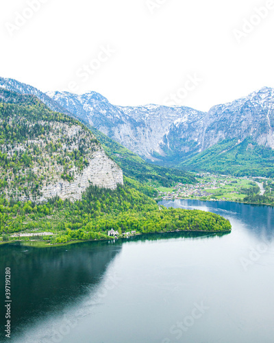 Landscape of the mountains surrounding the lake. Hallstatt, Austria.