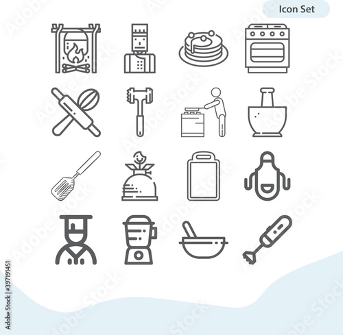 Simple set of strait related lineal icons.