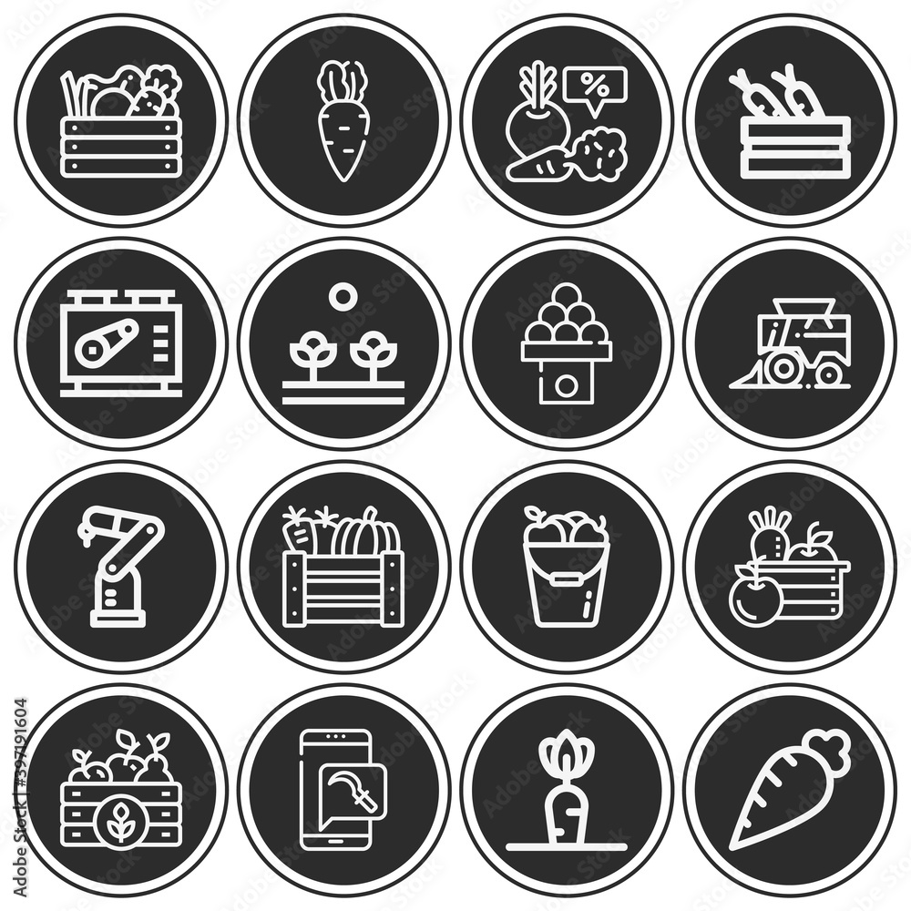 16 pack of output  lineal web icons set