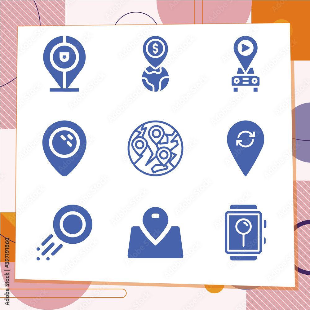 Simple set of 9 icons related to peg Simple set of 9 icons related to peg