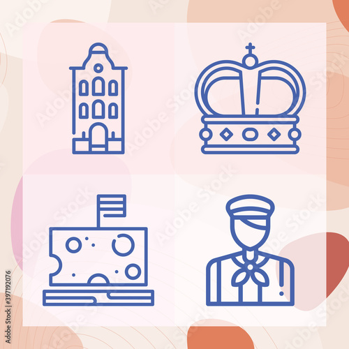 Simple set of amsterdam related lineal icons