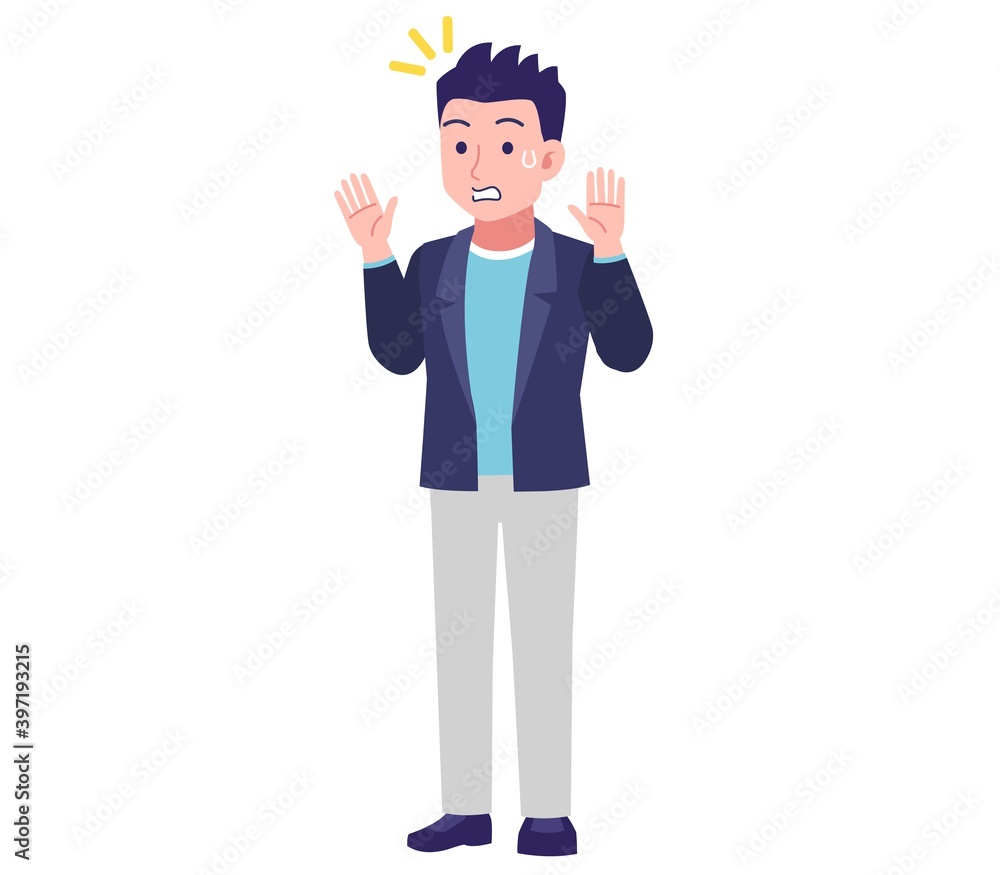 Short-haired man in a dark blue jacket Short-haired man in a dark blue jacket