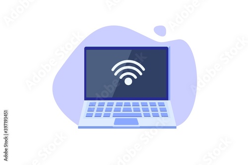 WiFi Connection concept. Remote connected devices. Vector illustration.