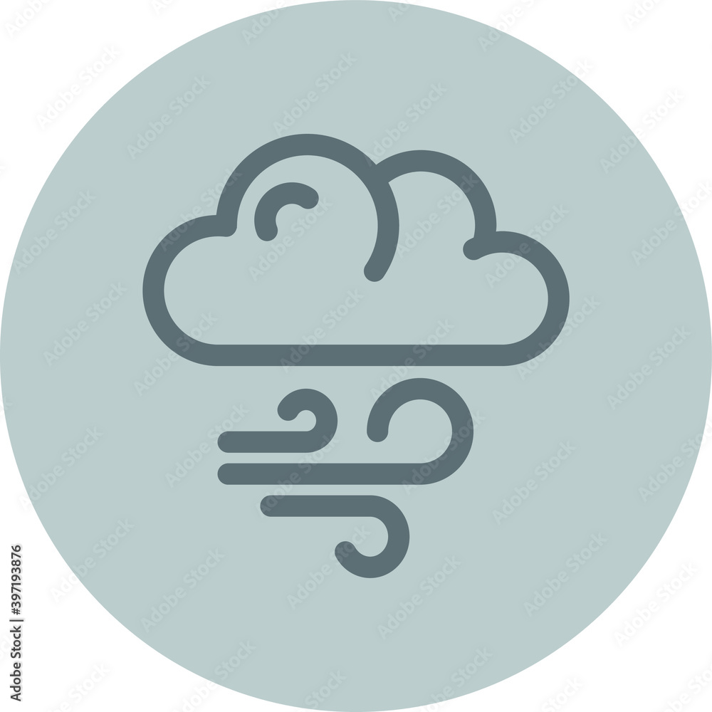Cloud icon with wind for any purpose mobile app presentation website Cloud icon with wind for any purpose mobile app presentation website
