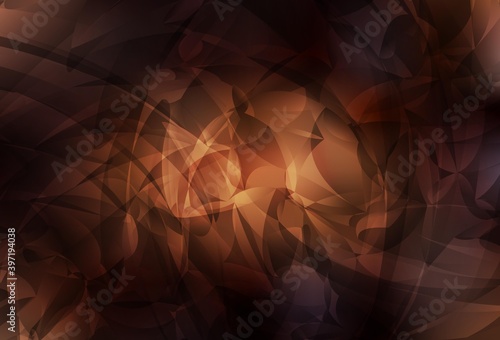 Dark Brown vector template with chaotic shapes.