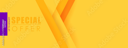 Vector abstract background texture Special offer Sale banner template design, bright poster. Big sale special offer. banner yellow background, yellow stripes and shapes.