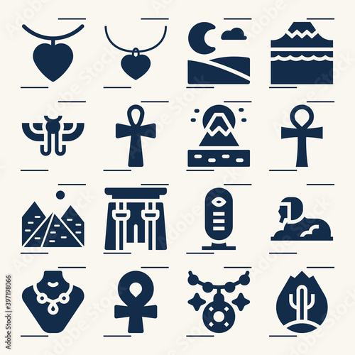 Simple set of sinai related filled icons.