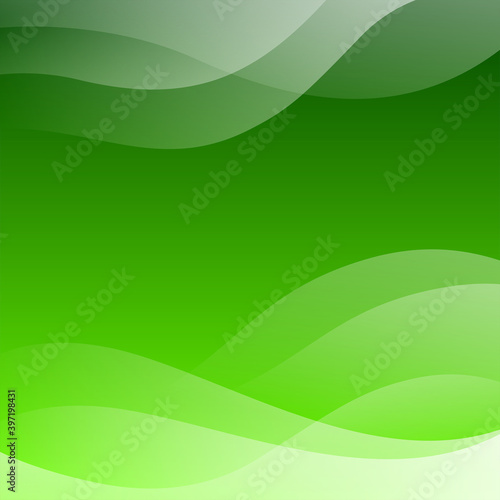 Green Abstract Vector Background with Waves for Use in Design. Modern Colorful Texture