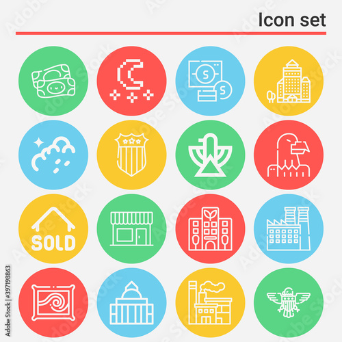 16 pack of stating  lineal web icons set