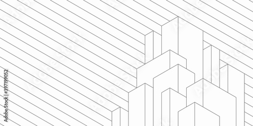 Abstract geometric technological background. Architectural construction. Vector creative design.