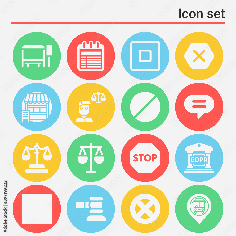 16 pack of prohibition filled web icons set 16 pack of prohibition filled web icons set