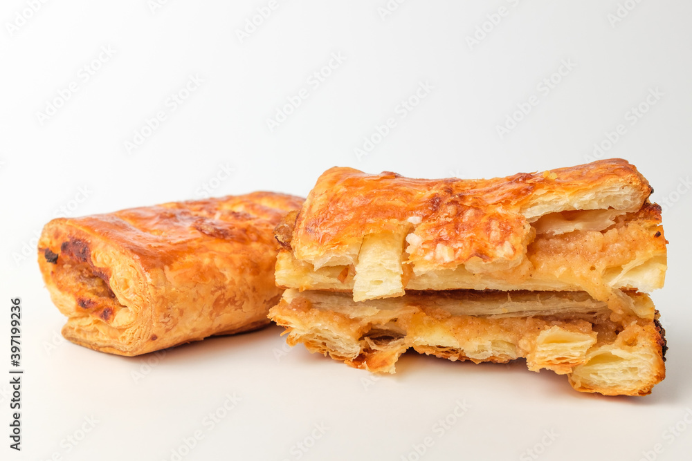Apple pie on white background Apple pie on white background