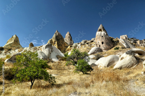 An unusual volcanic rock in the Pigeon Valley in the Cappadocia region of Turkey.