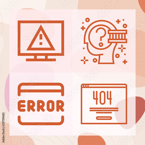 Simple set of mistake related lineal icons