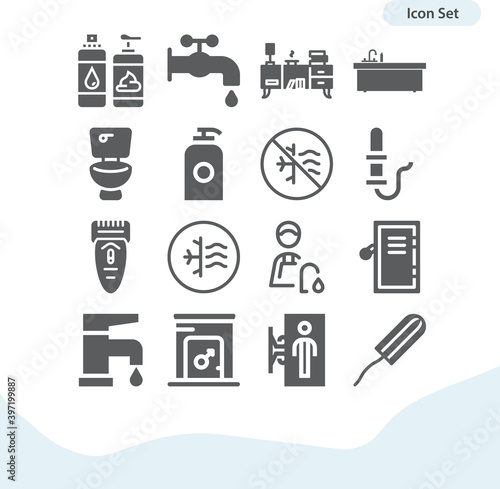 Simple set of settling related filled icons.