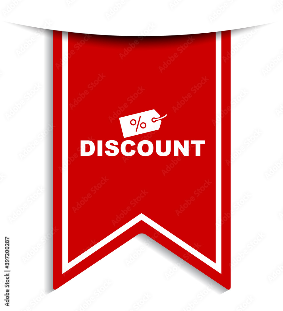 red vector illustration banner discount