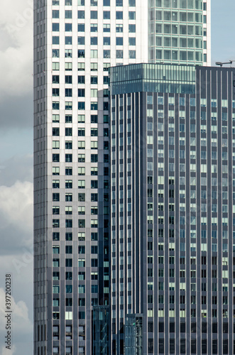Rotterdam, The Netherlands, September 6, 2020: part of the west facade of the Maastoren (Maas Tower) office building