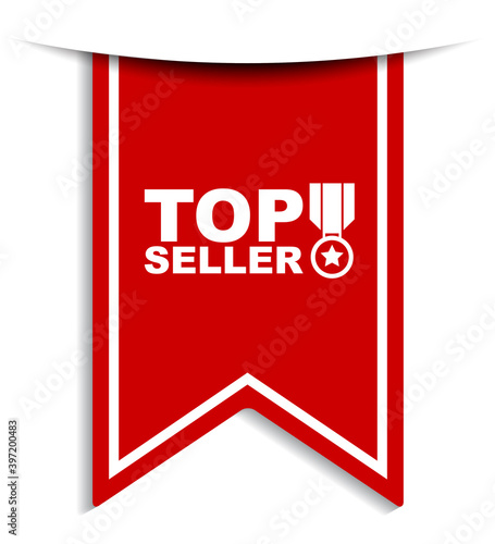 red vector banner top seller