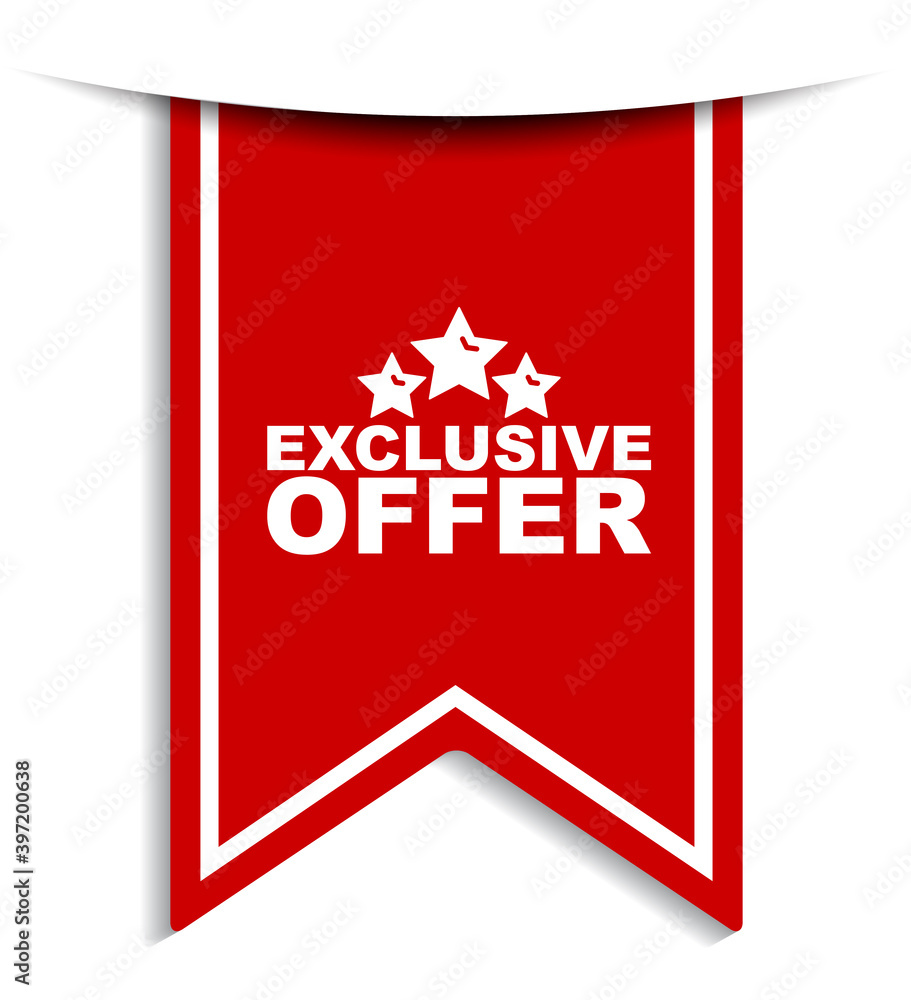 red vector illustration banner exclusive offer
