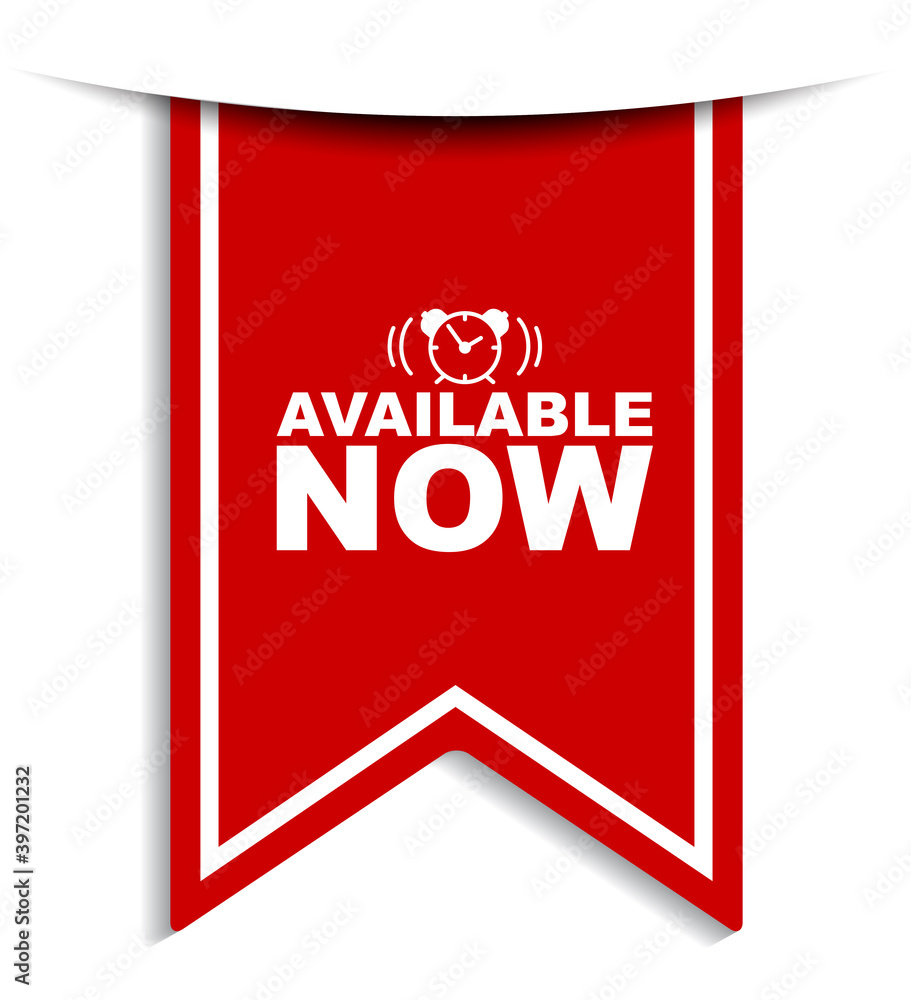 red vector illustration banner available now