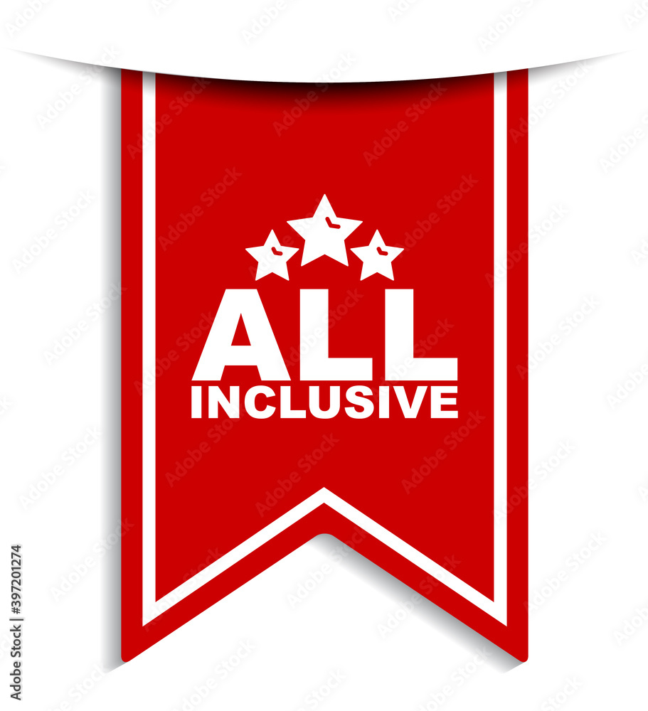 red vector illustration banner all inclusive red vector illustration banner all inclusive