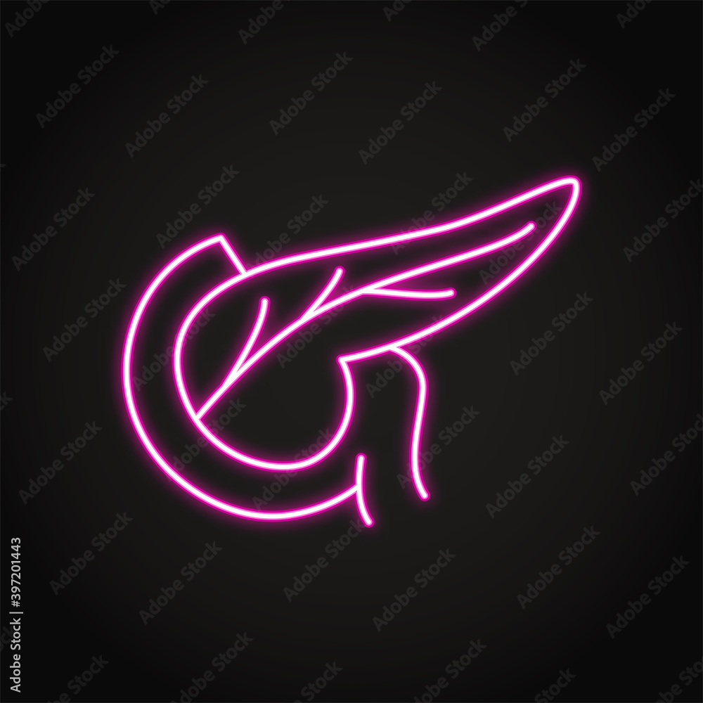 Neon human pankreas icon in line style Neon human pankreas icon in line style