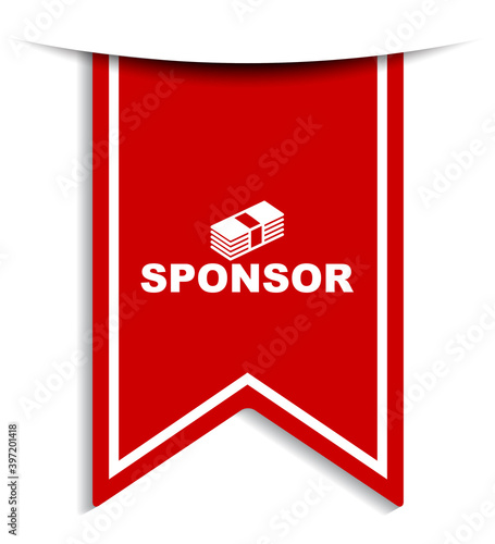 red vector illustration banner sponsor