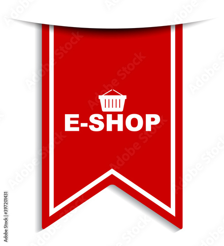 red vector illustration banner eshop