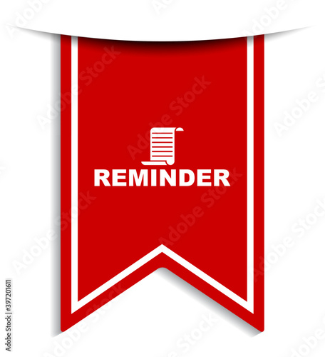 red vector illustration banner reminder