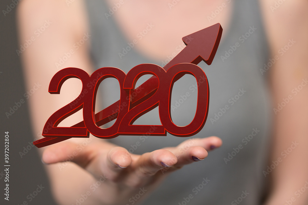 business year 2020 up goals and success illustration business year 2020 up goals and success illustration