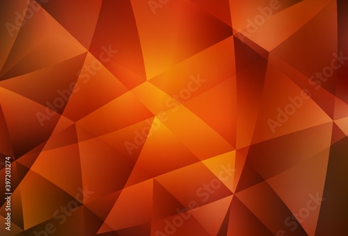 Dark Red, Yellow vector polygonal background.