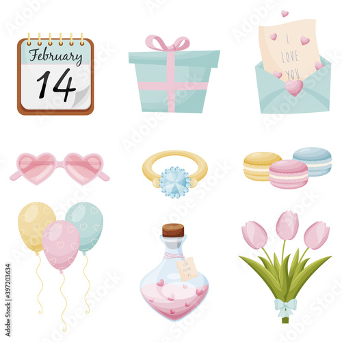 Valentines day set. Vector illustration