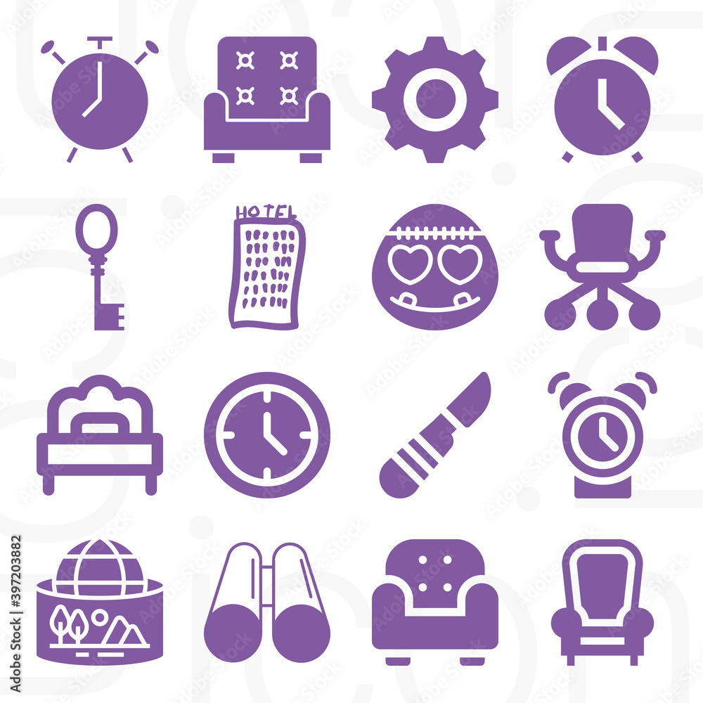 16 pack of watch filled web icons set 16 pack of watch filled web icons set