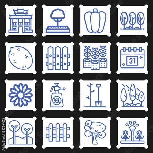 16 pack of eden  lineal web icons set
