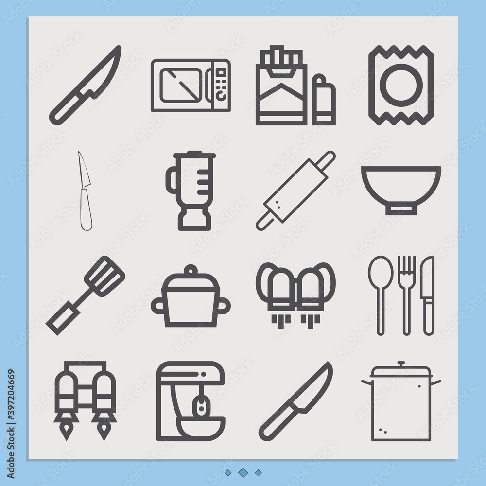 Simple set of wolves related lineal icons. Simple set of wolves related lineal icons.