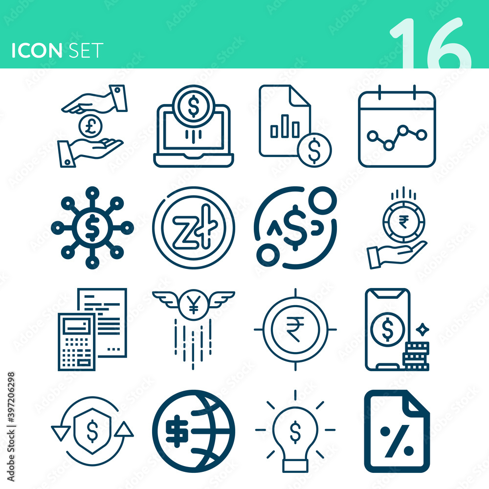 Simple set of 16 icons related to countries Simple set of 16 icons related to countries